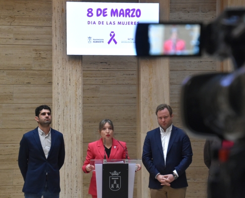 Imagen de la vicepresidenta interviniendo en la presentación de la programación conjunta preparada por la Diputación y el Ayuntamiento de cara  ...