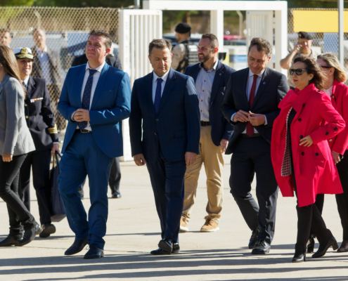 Llegada de la ministra de Defensa al Ejercicio BACSI