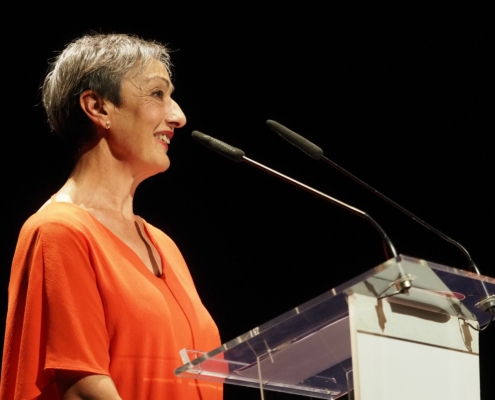 Llanos Sánchez, presidenta de AMAC, durante su discurso