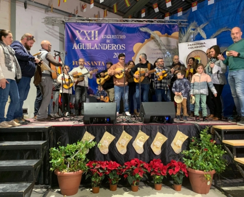 Durante una actuación en el XXII Encuentro de Aguilanderos en Fuensanta