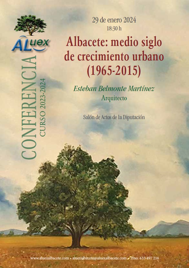 cartel conferencia aluex albacete medio siglo...