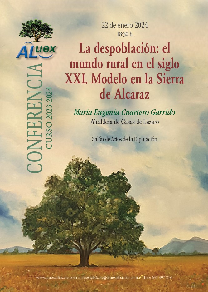 cartel conferencia aluex la despoblación...2024