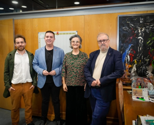 El presidente provincial junto a la subdirectora general de Teatro y Circo del INAEM y al gerente del Cultural Albacete