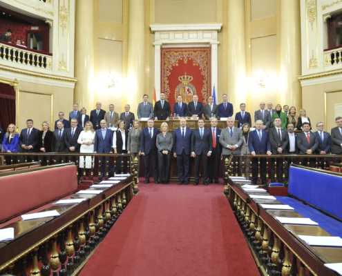 Foto de familia en la constitución de la Comision y Subcomisión de Diputaciones Cabildos y Consejos Insulares de la FEMP