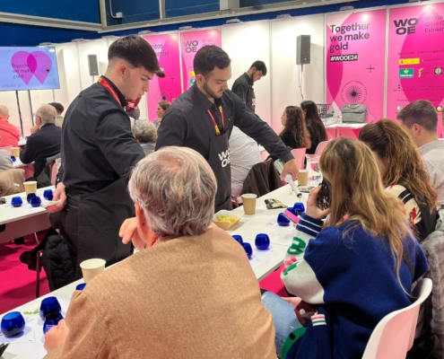 Instante con visitantes en el estand de la Diputacion de Albacete con almazaras de la provincia I