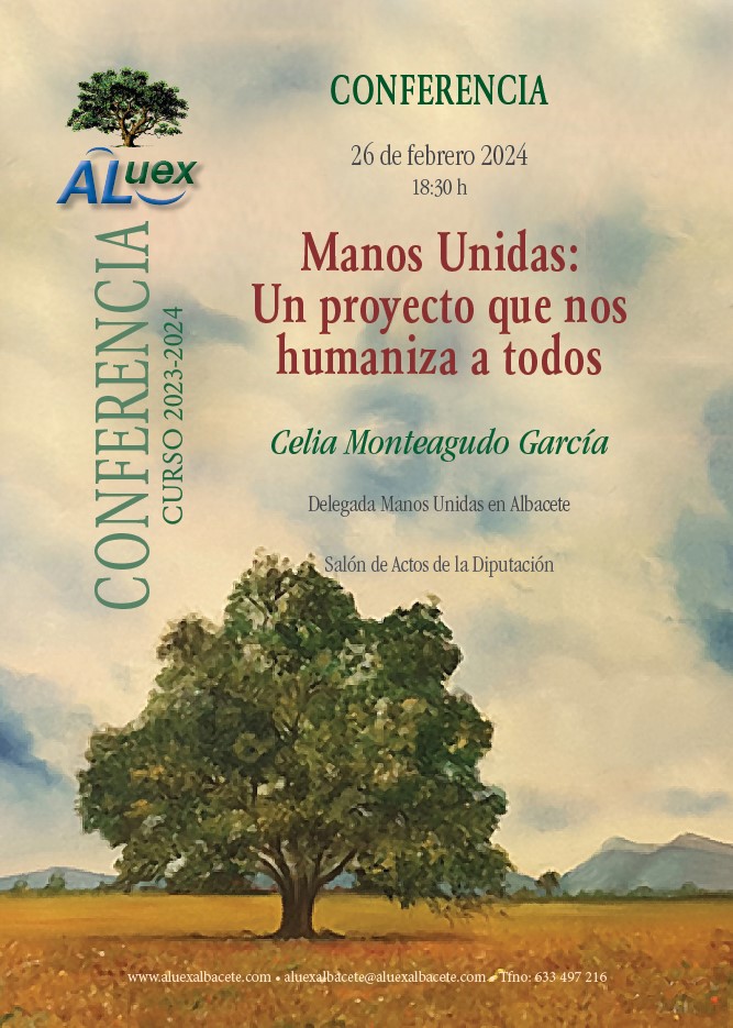 cartel conferencia aluex manos unidas 26.02.2024
