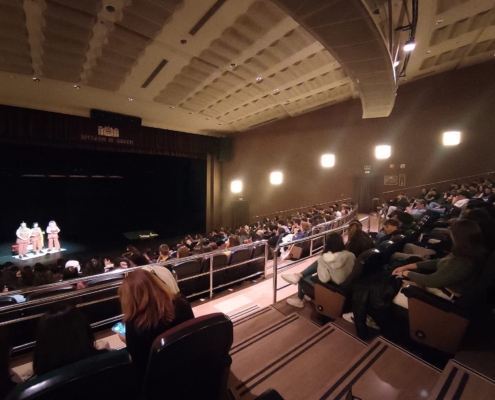 Plano general del Teatro de la Paz al concluir la obra Las que limpian