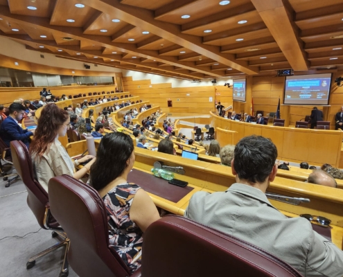 Imagen de la Sala Europa del Senado durante la presentación del IV Estudio de Evolución de Avances en la España Rural