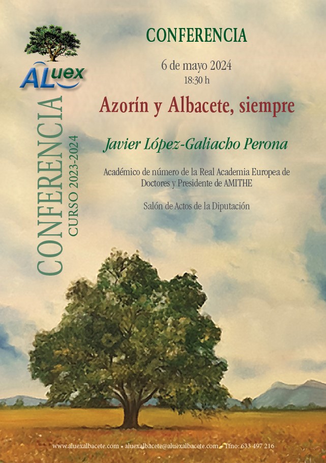 cartel conferencia aluex azorín y albacete