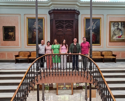 Foto de familia en el encuentro con la alumna del IES de Caudete que ha participado ante el Consejo Europeo