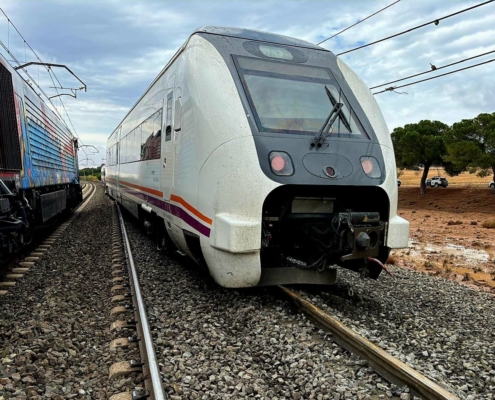 Imagen del tren accidentado en Almansa