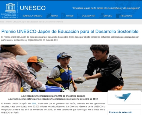 El programa de la Agenda Escolar 21 optará a un premio de la UNESCO de educación para el desarrollo sostenible