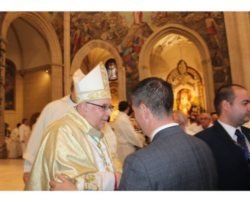 Santiago Cabañero asiste a la toma de posesión del nuevo obispo de Albacete, Monseñor Ángel Fernández Collado